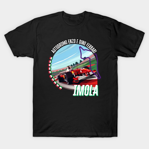 IMOLA, emilia romagna grand prix, ITALIAN GP, Autodromo Enzo e Dino Ferrari T-Shirt by Pattyld
